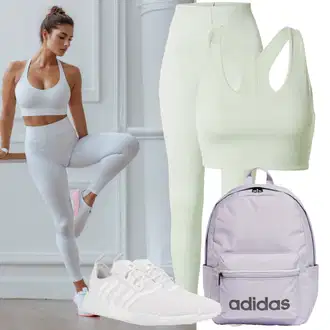 Outfit s Zelená/Světle zelená Tvarovací top|šaty/Sportovní podprsenka/Kojící podprsenka/Podprsenka S Vysokým Dekoltem/Dámská korzetová sportovní podprsenka/Měkká podprsenka/Tričková Podprsenka Only Play "Sportovní outfit"