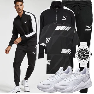 Mit Absatz Outfit mit Grau/Weiß/Silber Sommer Sneaker/gesundheitsschuh/Walkingschuh/Schmaler Sneaker/Sneaker Low/medicus schuh Puma "Sport Outfit"