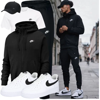 Sport Outfits Kurvige mit Weiß Bluse Große Größe/Shirt & Top Große Größe/Kurzarm T-Shirt/Ausgefallenes T-shirt/Funktions T-Shirt/T-Shirt Training/Laufschuhe für Männer Nike Sportswear "Sport Outfit"