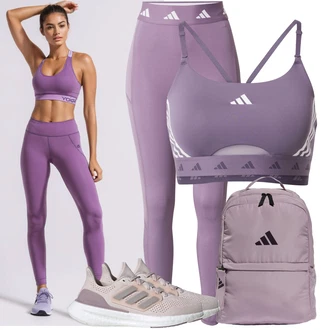 Sportovní Outfit s Růžová/Fialová Formovaná Legína/Kožená bunda/Tregíny/Termo Kalhoty/Neprůhledný Legíny/Legíny s Rozparkem/Teplé Legíny/Cyklistická Kalhoty/Legíny s Vysokým Pasem/Push up Kalhoty Glücksstern "Sportovní outfit"Look: Sportovní, Disko, Venkovní, Bezešvé