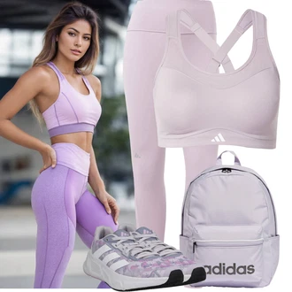 Outfit s Fialová/Růžová Sportovní Legína/Formovaná Legína/Legíny s Vysokým Pasem/Tregíny/Legíny do Posilovny/Pletený Legín/Legíny na Jógu/Push up Legíny Glücksstern "Sportovní outfit"