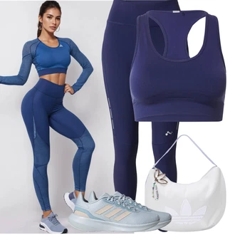 90tá léta Outfit s Krémová/Fialová/Lilové barvy/Šedá/Bílá Bagetová taška/Plážová taška/Velká taška/Taška/Látková taška/Taška Přes Rameno/Dopisová peněženka/Shopper taška/Sportovní taška Přes Rameno/Sportovní taška/Taška Na Svatbu Adidas Originals "Sportovní outfit"Look: Rad, 80tá léta, 90tá léta, Vintage