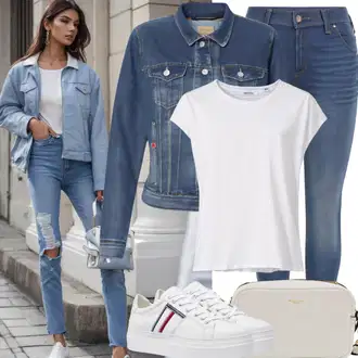 Kombinacije za zabavu Rave sa Krem/Bijela ONLY Carmakoma "Sportsko ležerni stil"Look: Rave, Gala