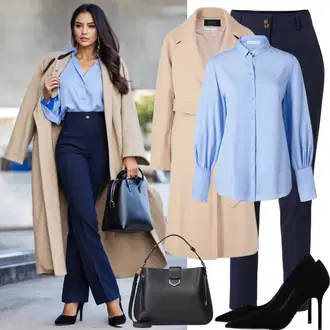 Old Money Style Preppy s Světle modrá Košilová Blůza/Obchodní košile/Ležérní košile/Business košile/Nežehlivá košile Trendyol "Staré peníze Reisen outfit"Look: Klasické, Styl, Business, Kancelář, Preppy, Chytrý příležitostný