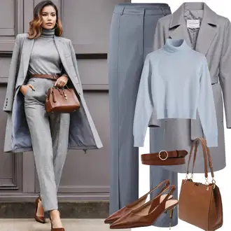 Old Money Style "Staré peníze šedý outfit"