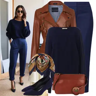 Outfit sa Bež/Smeđa Kožna Jakna/Vintage Kožna Jakna/Bajkerska Jakna/Kožna Bomber Jakna/Jakna od Umjetne Kože Faina "Stari novac večernja odjeća"