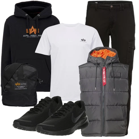 Grau/Weiß Bluse Große Größe/Kurzarm T-Shirt/Funktions T-Shirt/T-Shirt Training/Ausgefallenes T-shirt/Laufschuhe für Männer/Schlaf T-Shirt/Casual T-Shirt/Print Shirt/Shirt & Top Große Größe Alpha Industries kombinieren