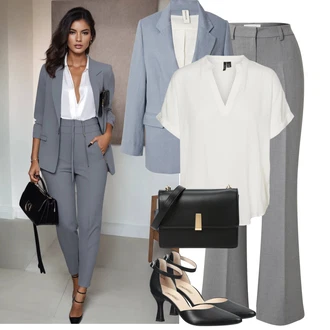 Outfit s Světle modrá/Modrá/Šedá Drykorn "Klasické vzhledy"