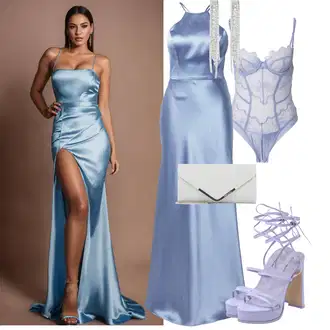 Outfit s Modrá/Světle Modrá Krajkový Body/Krajková podprsenka/Tělo bez kostic/Korselet/Průsvitná podprsenka a podprsenka s kosticí/Body s Kosticí/Korzet/Síťovaný body/Průhledný body HUNKEMÖLLER "Stylový vzhled na večírky"