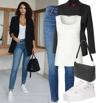 Outfit sa Tamnosiva/Crna/Tamnocrvena/Siva/Pink Sako Jakna/Dugi Sako/Elegantni Sako/Kožna Jakna za muškarce/Kožna Jakna za Muškarce/Boyfriend Sako/Kožna Jakna/Sako od smokinga/Poslovno Odijelo Hugo "Savršen za proljeće"