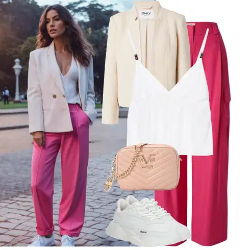 Kombinace Růžová Mušelínové kalhoty/Široká Kalhoty Baggy Kalhoty/Cargo Tepláky/Palazzo Kalhoty/Plážová Kalhoty/Pyžamová Kalhoty/Látková Kalhoty/Manšestrové Lacláč/Marlene Kalhoty/Lněné Kalhoty Suncoo