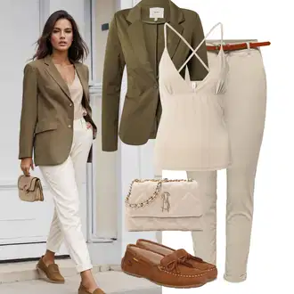 Outfit s Béžová/Hnědá Mokasín/Mokasín/Mokasín Camel Active "Stylový outfit na jaro"