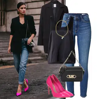 Outfit sa Pink Salonka Na Visoku Petu/Vintage Pumpa/Salonka & Visoki Pet/Udobna pumpa/Pumpica S Visokim Prednjim Dijelom/Cipela Peep Toe Aldo "Moderni outfit za proljeće"