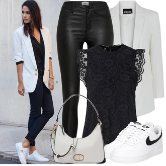 Babydoll Outfit s Černá/Tmavě modrá Halenka a Tunika Tunika/Halenka Móda Pro Plnoštíhlou/Tričko & Top Móda Pro Plnoštíhlé Pieces "Cool každodenní outfit"Look: Styl, 20 léta, Babydoll, Elegantní, Gotický, Krásný, Romantický