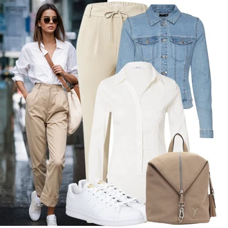 Léto Outfit s Světle modrá/Modrá Džínové Bund/Krátké Džínové Bundičky VERO MODA "Stylové kombinace pro volný čas"