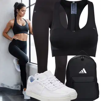 outfit mit Črna Nedrček brez spodnjic/Visoka podpora/Top za oblikovanje & Obleka/Modrček minimizer/Ženski športni korzetni modrček/Spodnje perilo z nedrčkom ROUGH RADICAL "Trendovski športni slog"