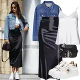 Outfiti za skunje Crne Saten image