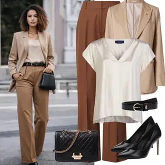 Outfit sa Bež/Bijela/Kaki/Narandžasta Oversize Sako/Dugi Sako/Sakoi za Bluzu/Kožna jakna za muškarce/Sako Jakna/Elegantni Sako/Kratki Sako/Boyfriend Sako/Kožna jakna za muškarce 3.1 phillip lim "Udoban poslovni stil"