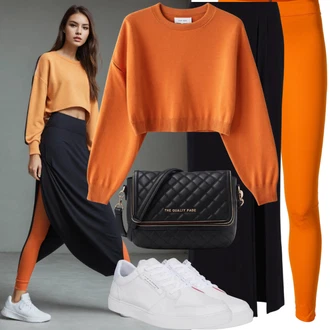 Kombinacije za tenis sa Crna Mini Suknja/Zimska Suknja/Moderne Suknja alpine pro "Udobna odjeća s zimskom suknjom i tajicama"