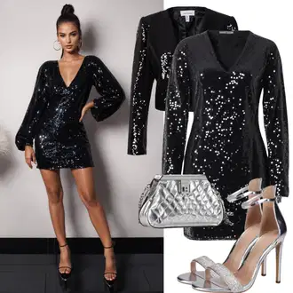 Outfity na Nový rok "Vánoční party vzhled"