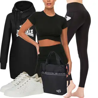 outfit mit Črna/Rdeča/Temno siva Snežna Jakna/Smučarska jakna/Snowboard Jakna/Bluzon/Jakna s Kapuco Lonsdale "Vsakodnevni Outfit"