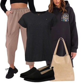 outfit mit Temno modra/Črna Trachten jopica/Bluzon/Parka/Trajnostna Jakna/Izjemna jakna/Slip-on jakna/Box jakna/Jakna s Kapuco fashionhunters "Vsakodnevni Outfit"