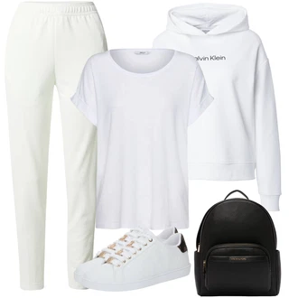 Prevelik outfit mit Bela/Siva/Krem Majica & Top/Srajca & majica velike velikosti/Bluza velika velikost/Tunika Only "Vsakodnevni Outfit"Look: Nor, Klasična, Kul, Prevelik, Brez šivov, Preproste