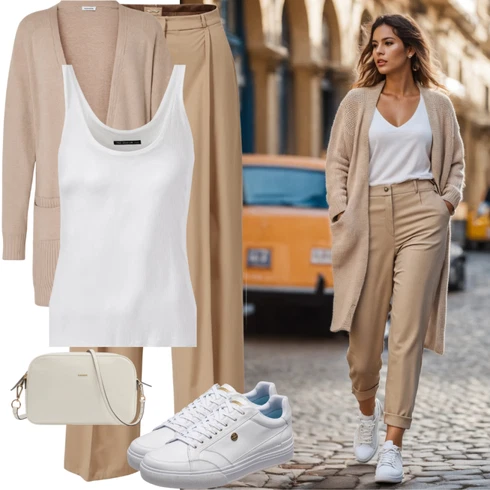 Kombinace Léto Béžová/Khaki Plisovaná kalhoty/3/4 Kalhoty/Kalhoty s nášivkou uprostřed/Culotte Kalhoty/Kalhoty s Vysokým Pasem/Marlene Kalhoty/Mušelínové kalhoty/Široká Kalhoty qs