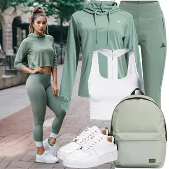 Cool outfity Móda pro plnoštíhlé s Zelená/Tmavě zelená/Světle zelená Cargo Kalhoty/Capri/Cargo Tepláky Vila "Atletický Sportovní Vzhled"