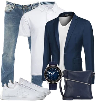 Business Outfits Oversize mit Dunkelblau Schulranzen/Schultertasche/Schultertasche/Umhängetasche Tamaris "Business Outfits"Look: Overdressed, Oversize, Classic, Premium, Vintage, Elegant, Glamourös, Moderne, Schlichte, Smart Casual, Schick, Feine