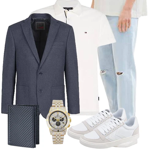 Blau Lässiger Blazer Bugatti kombinieren