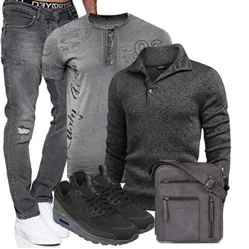 Elegant Dunkelgrau/Grau Half-zip Hoodie/Kaschmir Pullover/Wickel Pullover/Strick Hoodie/Pullover mit Stehkragen COOFANDY kombinierenLook: Boyfriend, Casual, Elegant, Sportlich, Schön, Premium, Stil, Indoor, Dad, Smart Casual, Coole, Nahtlos, Büro