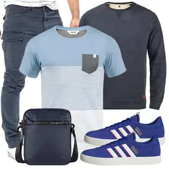 Elegant Outfit mit Blau/Dunkelblau/Grau Boyfriend Hose/Chino Hose/Löcherne Hose/Skinny Hose/Cargo-Jogginghose/Kurze Hose/Capri/Freizeithose/Cargohose/Cargo Short/Slim Hose Yazubi "Casual Outfit"Look: Moderne, Empire, Smart Casual, Coole, Schön, Casual, Workwear, Techno, Nahtlos, Trendige, Unisex, Elegant