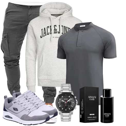 Camouflage Khaki/Dunkelgrün/Grau/Dunkelgrau CargoHose/Cargo-JoggingHose/Capri/Cargo Short Cassiecy kombinieren