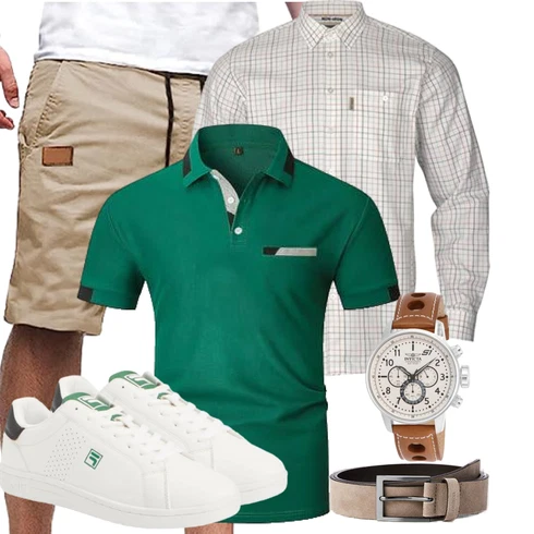 Khaki/Beige Chino Shorts/Cargo Short/Kurze Hose/Bermuda/Baggy Short/Musselin Shorts JMIERR kombinieren
