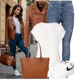 Hnědé Oakwood Kožené Bundy Outfity image