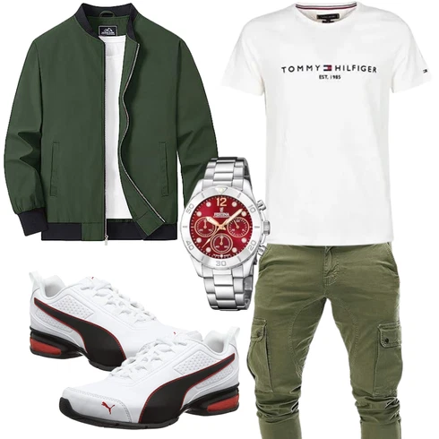 DunkelGrün/Grün UniformJacke/FliegerJacke/NylonJacke/CollegeJacke/CoachJacke/WendeJacke/BomberJacke MAGCOMSEN kombinieren