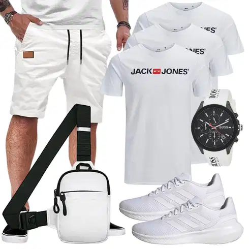 Weiß/Creme/Khaki Chino Shorts/Kurze Hose/Bermuda/Baggy Short/Sweatshorts/Musselin Shorts/Leinen-short/Cargo Short JMIERR kombinieren