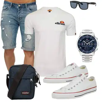 Sommer Outfits Leichte mit Hellblau/Blau/Lila Jeans Short/Bermuda Redbridge "Cool Outfit"