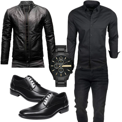 Schwarz/Dunkelgrau/Grau Leder Bomberjacke/Vintage Lederjacke/Jacke mit Seitlichem Reißverschluss/KunstLederjacke/Bikerjacke/Motorradjacke Crone kombinieren