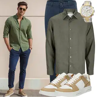 Elegante Outfits Coole mit Dunkelblau/Blau/Hellblau Hose Große Größe/Twill Hose/Slim Hose/Boyfriend Hose Marc O'Polo "Elegant Outfit"Look: Uni, Outdoor, Smart Casual, Unisex, Coole, Old Money