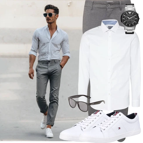 Frühling Weiß/Creme Bluse Große Größe/Business Hemd/Businesshemd/Bügelfreies Hemd Selected/SELECTED HOMME kombinieren
