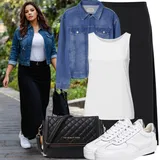 Denim jacket outfits Klasična za dame image