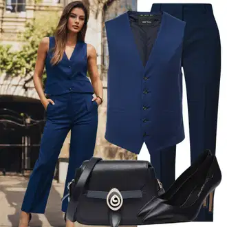 Suit outfits "Klasičen outfit z Marlene hlačami in telovnikom"