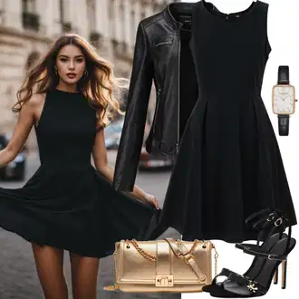 Black Outfits Seksi mit Črna Obleka iz jerseya/Obleka iz vinila/Oprijeta obleka/Majica Obleka/Nicki obleka DKNY "Lahka Seksi Oblačila"Look: Preproste, Preprosta, Seksi, Fancy, Modna, Plemenita, Unisex, Disko, Prazničen, Kul, Univerzitetni