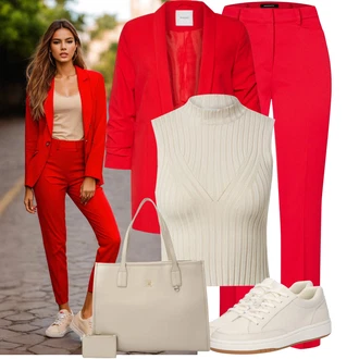 Outfit s Béžová/Krémová/Khaki/Bílá Úzká Teniska/Kožené Tenisky/Plátěná Teniska/Nízká Teniska Polo Ralph Lauren "Hezký outfit pro volný čas"