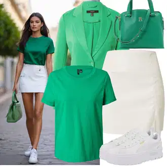 Nevesta Outfit sa Kaki/Bijela Suknja Iz 60-ih/MiniSuknja Iz 70-ih/Suknja Na Vezanje/Talijanska Suknja/Mini Suknja/Moderne Suknja/Suknja na Omot/Koktel Suknja/Suknja Za Matični Ured/Koledž Suknja/Suknja Školske Uniforme/Unisex Suknja Noisy may "Lagana odjeća"