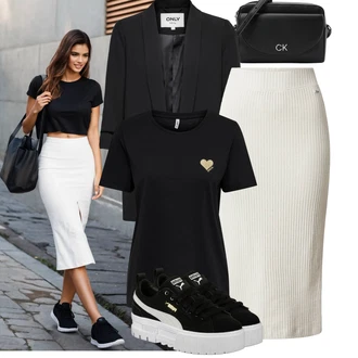 90tá léta Skating Outfit s Černá Teniska Zimní Tenisky/Skate Bota/Teniska na platformě/Nízká Teniska/Letní Tenisky Puma "Překrásné jarní outfity"Look: 90tá léta, Extravagantní, Hip Hop, Skater, Běhání, Skating, Bruslení