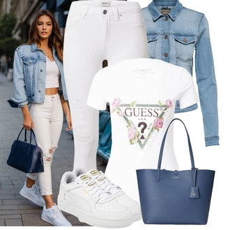 Cool Outfit s Světle modrá/Modrá Krátké Džínové Bundičky/Vintage Bund/Džínové Bund Only "Vzhled casual"Look: Cool, Krásný, Vintage, Western, Pracovní oděvy, Retro