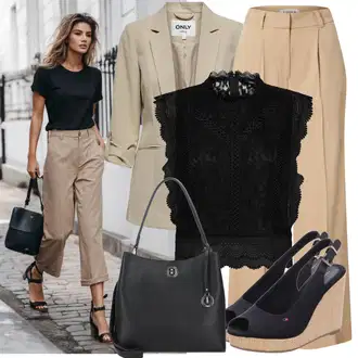 Outfit sa Crna/Tamnosiva/Siva/Bež/Smeđa Sportski dodatak/Novčanik/Privjesak/Maska/Privjesak/Privjesak Za Ključeve L.CREDI "Opušteni izgled"